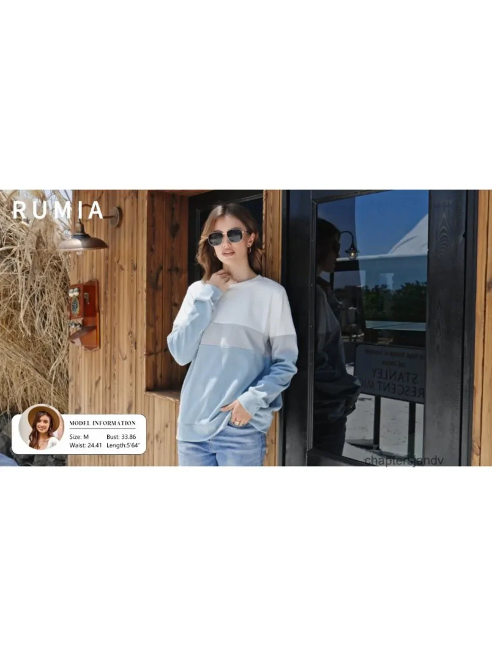 Crewneck Sweatshirt Long Sleeve Tunic Top with Pockets